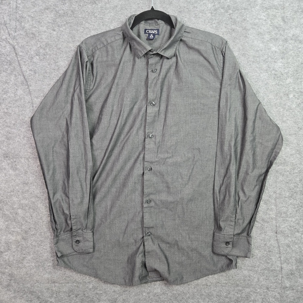 Chaps Dress Shirt Boys Size XL 18-20 Gray Long Sleeve Button Up